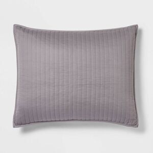 Threshold - King Washed Cotton Sateen Quilt Sham Dark Gray - T Gray